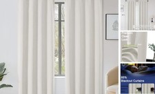Sally Blackout Curtains 84 Inches Long 2 40"W x 84"L Pack of 2 Natural