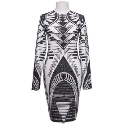 Zigana, Kleid, Größe: M, 30065, Schwarz/Weiß, Elasthan/Polyamid/Viskose #dNp