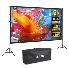 120in Projector Screen with Stand,Portable 16:9 4K HD Indoor Outdoor Projecti...