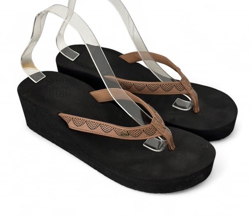 Rip Curl Brown and Black Wedge Sandals Size 10 - Picture 5 of 10