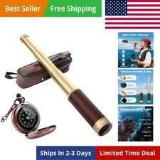 Telescope Retro Pirate 25x30 Collapsible Vintage Spyglass Zoom Camping Hunt Boat