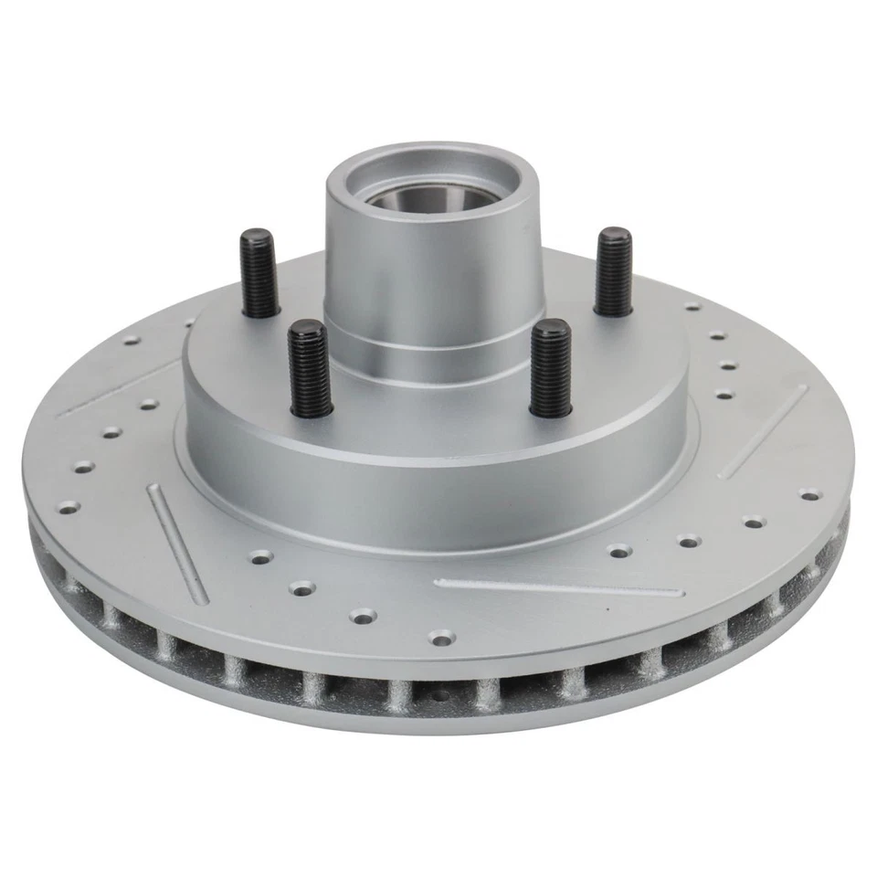 Par delantero recubierto de rotor de freno de rendimiento perforado y ranurado para Chevy Foto 2 de 4