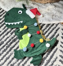 NWT HOBBY LOBBY Green Dinosaur Shaped with Pom Pom Christmas Themed Stocking