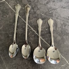 4 Vintage Toddlertime Stainless Spoons Flower Print