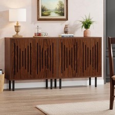 59" Wooden Buffet Cabinet Walnut Farmhouse Accent Sideboard Cabinet with Storage