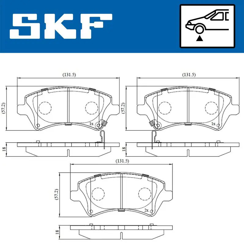Skf Bremsbelagsatz, Scheibenbremse [Hersteller-Nr. VKBP80330A] für Toyota - Bild 2