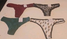 NEW Auden XS Cotton Blend Thongs Panties LOT OF 4 UNDERWEAR  0527-N 