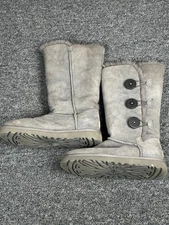 UGG Australia Women’s Boots Size 5 Gray 1873 Fur Lined Leather Snow Winter