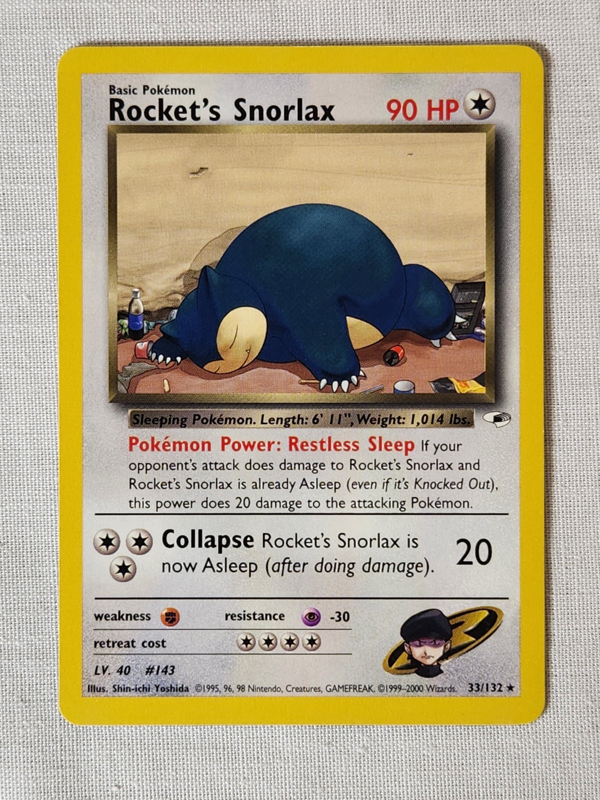 NM Rocket's Snorlax 33 Gym Heroes Pokemon TCG