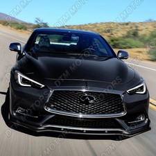 For 2017-2022 Infiniti Q60 Coupe Painted Black V-style Front Bumper Body Kit Lip