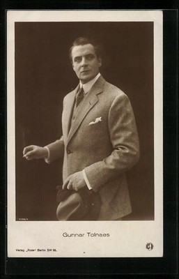 Postcard Actor Gunnar Tolnaes Smokes A Cigarette 