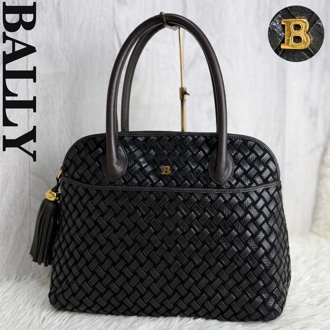 SAINT LAURENT Popolare Bellissima borsa a tracolla in pelle intrecciata con logo BALLY B
