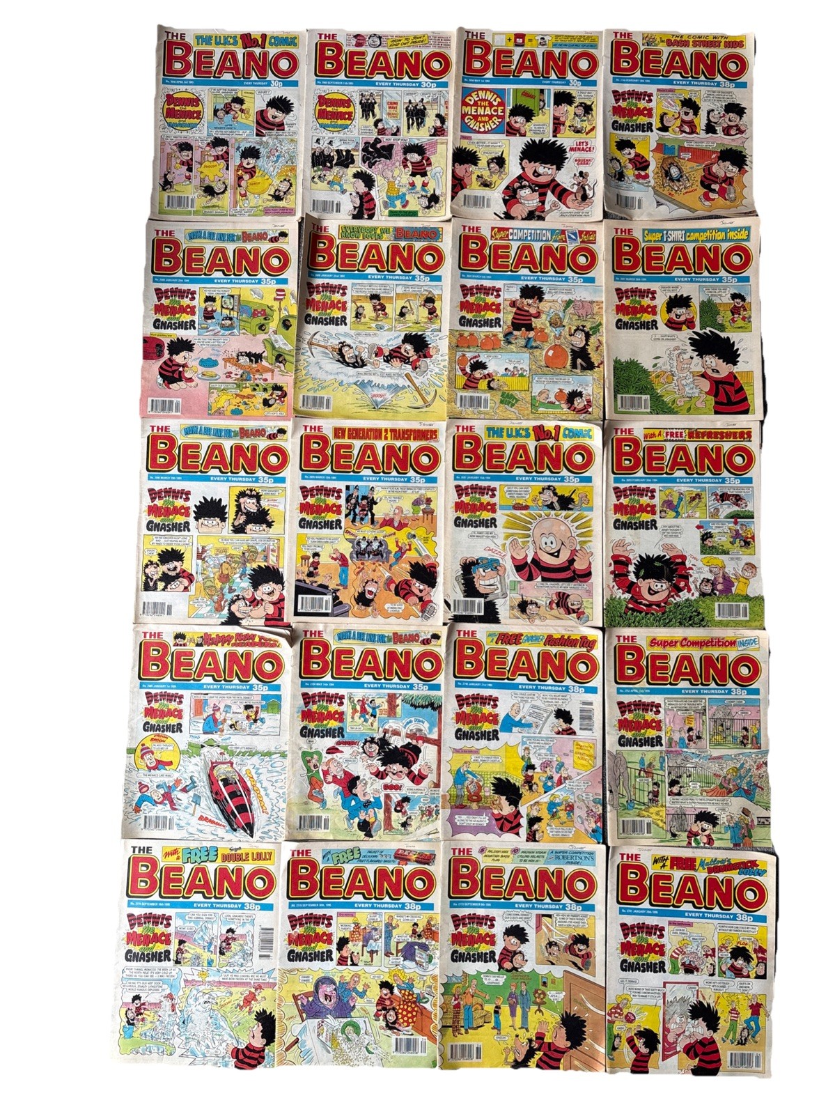 Beano Comics Job Lot 1990’s Vintage UK Comic Book Bundle X 20 Issues Set NO.4