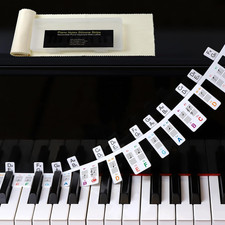 Removable Piano Notes Labels with Black-key Semitones,88 Keyboard Sticker with a
