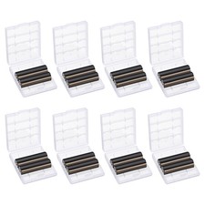 8Pcs Battery Organizer Storage Box 4 x AA/AAA Batteries Clear Case Holder