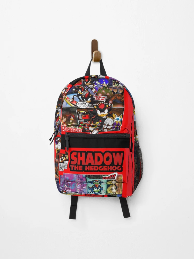 Shadow the Hedgehog Comic Cover Backpack, Art Style Gamer School Bag