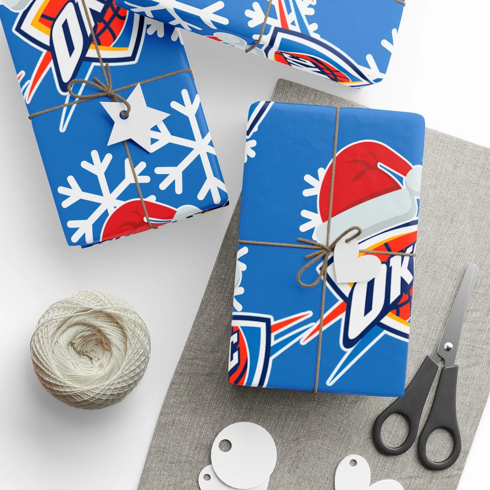 Oklahoma City Thunder Gift Wrapping Paper for Holidays Christmas