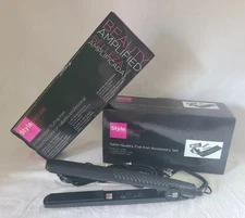 Styling Iron 1" Professional Adjustable Heat w/Flat Iron Holder, Case, and comb