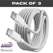 USB C to Type C Cable 3A 60W Fast Charger Braided Long Lead 0.25M 1M 2M 3M