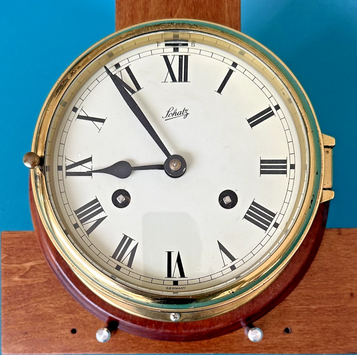 Vintage Original Schatz Ship's Bell Clock Antique Maritime Clocks