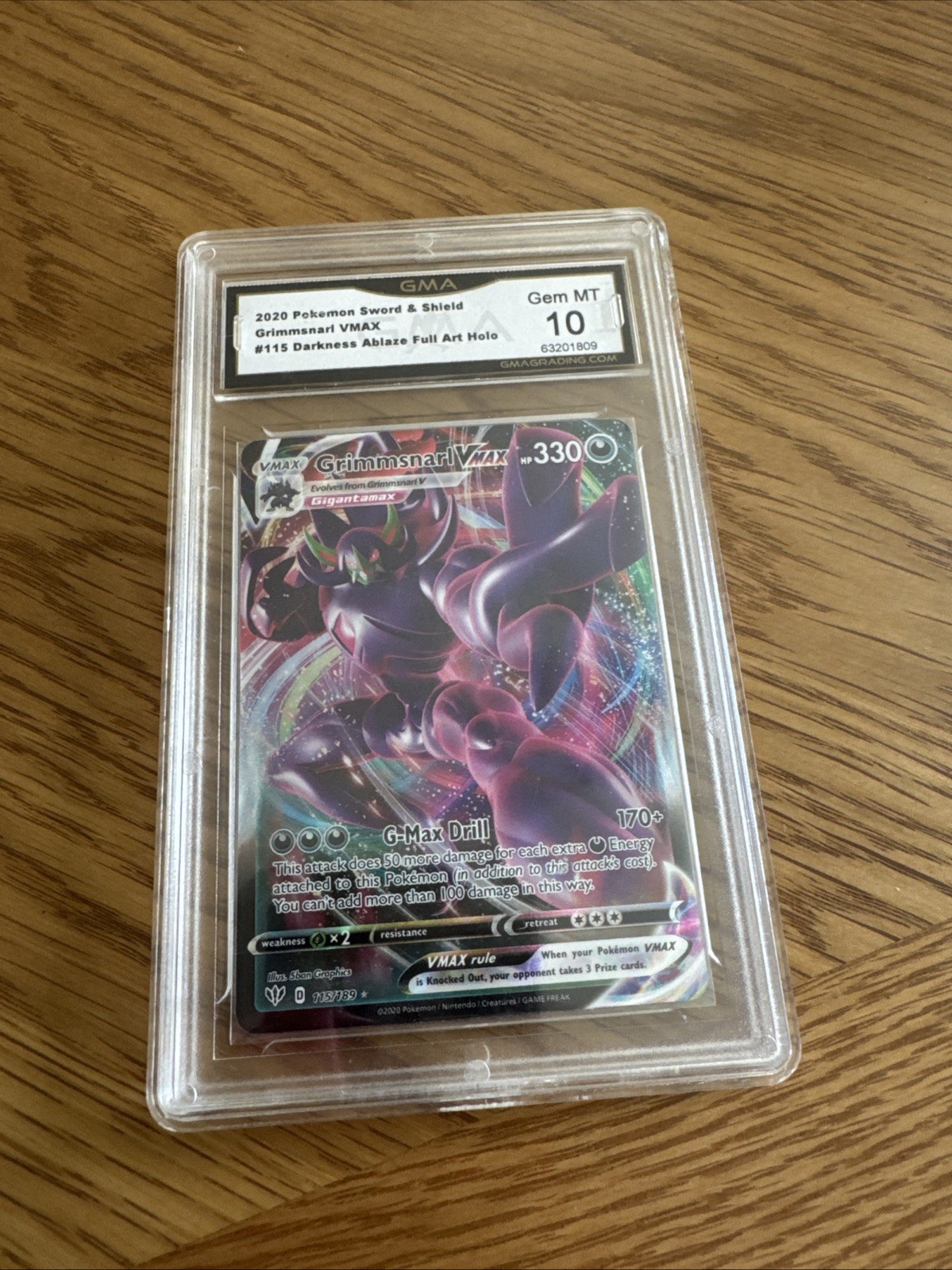 2020 Pokemon Sword & Shield Darkness Ablaze #115 Grimmsnarl Vmax PSA 10 