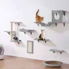 Wall Mounted Cat Shelves, Cat Wall Shelves and Perches with Jumping Boards, Hamm