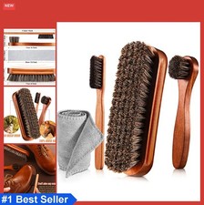 Horsehair Shoe Brush Set 4 Pieces Polish Dauber Applicators Leather Boots
