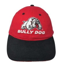 Bully Dog Strapback Baseball Cap Red One Size Adjustable Embroidered Cotton