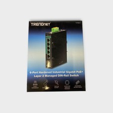 Trendnet TI-PG541i, conmutador de riel DIN administrado Gigabit PoE+ de 6 puertos endurecido de capa 2