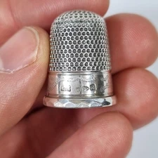 Antique Solid Silver Thimble Chester 1896 Charles Horner