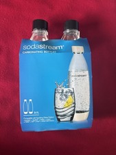 SodaStream 2x1L Carbonating Bottles Twin Pack New Black Caps