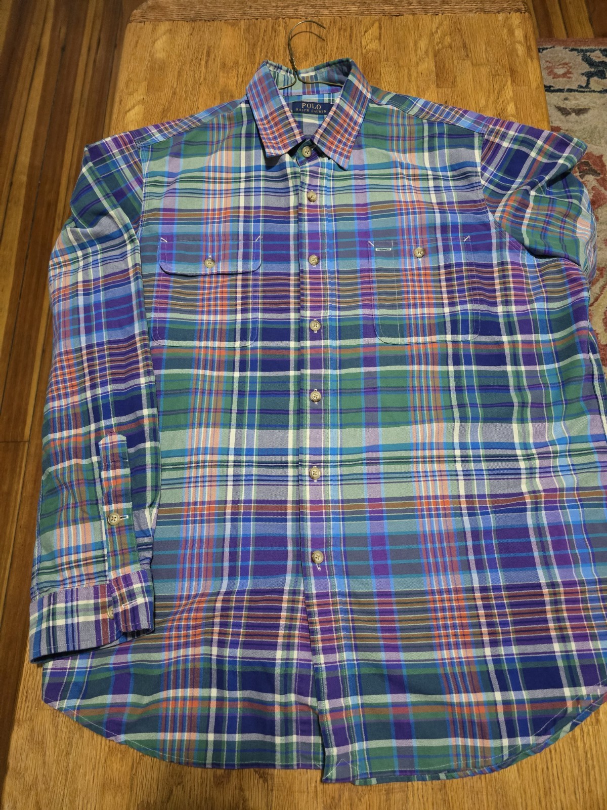 Polo Ralph Lauren Classic Fit Multi Plaid Flannel Work Shirt Men’s XL VTG $185
