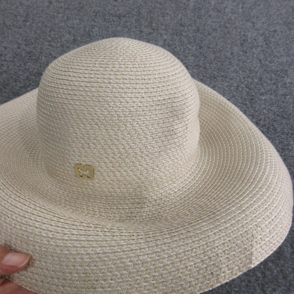 Sombrero Eric Javits Sol Mujer Natural Paja Ala Ancha UPF 50+ Empacable Playa Foto 2 de 4