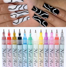 12pcs Nail Art Pens 0.5mm Fine Tip Liner Set for UV Gel Acrylic Nails DIY UK