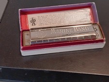 Vintage M. Hohner Marine Band Harmonica Key of C No. 1896 Made in Germany w/ Box