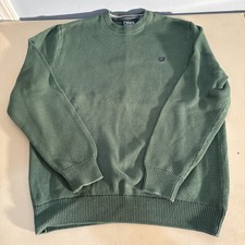 Chaps Knitted Green Patterned Pullover Knit Sweater With Logo Men's L