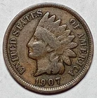 Indian Head Penny Lot of "1" VERY NICE 1907 GOOD OR BETTER°$ FREE SHIPPING $#365