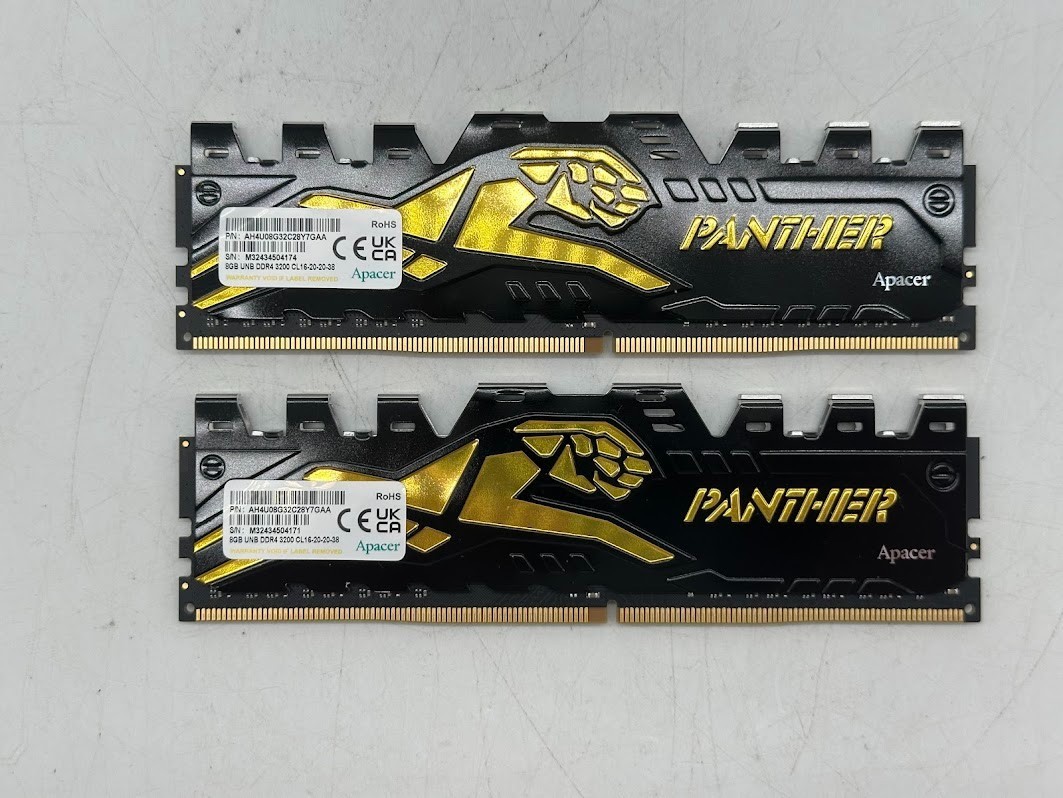 Apacer Panther Gold 16GB (2x8GB) DDR4-3200 PC4-25600U CL16 Memory