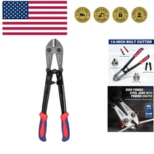 W017004A Bolt Cutter, Bi-Material Handle with Soft Rubber Grip, 14", Red&Blue