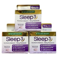  3 Natures Bounty SLEEP 3 maximum 10mg Melatonin 60 tri-layer tablets 01/2027 