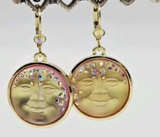 KIRKS FOLLY Mystic Goddess Seaview Moon Leverback Earrings GT Mystic Moonlight