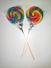 2x Dauerlutscher Lutscher Lolli je 50g, rot gelb blau grün