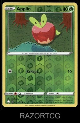 APPLIN 017/203 C EVOLVING SKIES POKEMON REVERSE HOLO NM/M