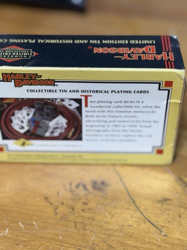 HARLEY DAVIDSON HISTORISCHE SPIELKARTEN 2 DECKS IN LIMITED EDITION TIN NEU - Bild 2 von 12