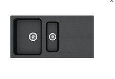 Franke Orion Matt black 1.5 Bowl Sink & drainer 510mm x 1000mm