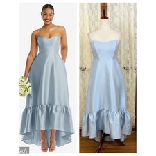 Stunning New Alfred Sung Satin Twill High Low Gown