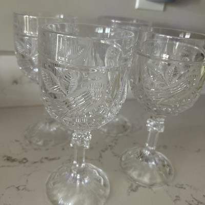 Hofbauer The Byrdes Collection Large Crystal 7 1/8  Water Goblets Set of 4