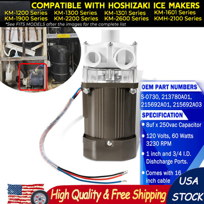 Ice Machine Pump Motor Assembly for Hoshizaki S-0730 KM Series 120V 60W 3230 RPM