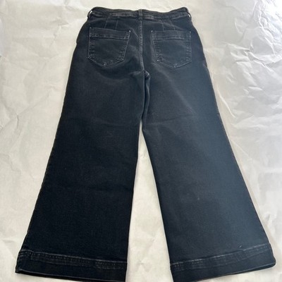 PILCRO The Skipper Wide Leg High Rise Black Denim Jeans Womens Size 28