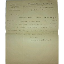 Hugh O. Pentecost 1890 ALS Twentieth Century Kummins Execution & Death Penalty